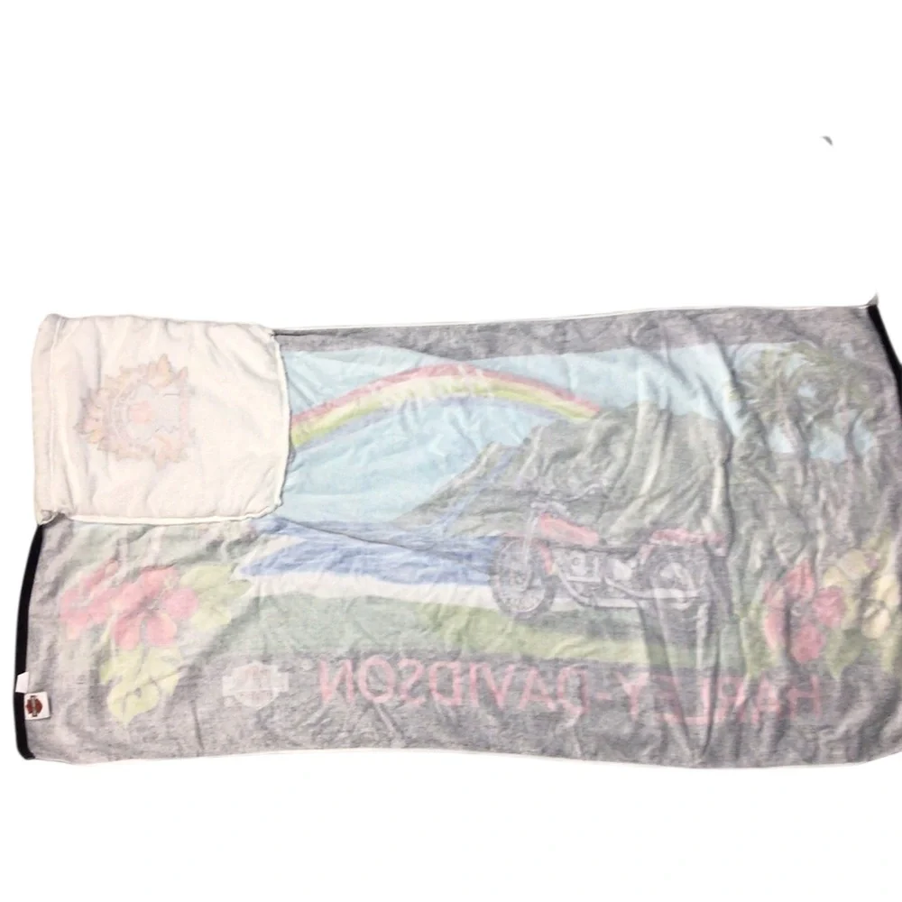 Harley-Davidson Hawaii Beach Towel Folds In Drawstring Bag